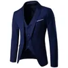 Nibesser traje + chaleco + pantalones 3 piezas Conjuntos Slim Trajes de bodas Blazers Chaqueta Negocio de hombres Groomsman Traje Pantalones Pantalones Chalecos Conjuntos