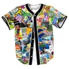 Atacado-90s Nostalgia Jersey Roupas masculinas overshirt camisa 3d camisa de suor Hip Hop com botões camisa camisas casuais