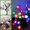 Rose Blossom 32 LED LED LIGHT LIGHT LIGHI NOTTE LAMPAGNO DELLA TABELLA 45 cm Branchi neri Luce per feste di Natale Fiori a led Luci