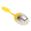 5 Color Sweet Leaf Flower Silicone Tea Infuser Reusable Strainer with Drop Tray Novelty Tea Ball Herbal Spice Filter Tea Tool