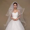 Enkel elegant tyll bröllop brudslöjor fyra lager med kambågslängd billiga slöjor för bröllopsbrud3241