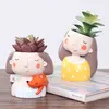 Flower Girl Planter Set-4 pcs Estilo Europeu Plantas Suculentas Plantador Pote Mini Bonsai Cactus Flower Pot Home Decor Artesanato