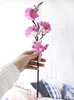 New Design Artificial Sakura Cherry Blossoms Silk Flowers Flores Fake Cherry Tree Branches Home Tabledesk Wedding Decoration Wreath