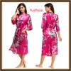 Kvinnliga klänningar underkläder Sleepwear Silk Floral Printing Robe Single Short Kimono Bathrobe Cardigan Dressing Night Gowns 6692405