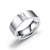 MGFam (236R) Branco Quadrado CZ Anéis Para Homens jóias de Moda 316L Titanium Aço Sem Mudar Cor Glod