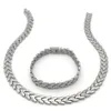 Conjunto de joias da moda novo design em aço inoxidável cor prata trigo gargantilha colar pulseiras conjuntos de joias la maxza9260780