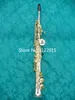 Пользовательские серии Красивые Сопрано B Flat Саксофон Brass прямой трубы Silver Plated Gold Key B (B) Tone Sax с футляром Бесплатная доставка