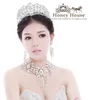 Luksusowa korona ślubna tanie, ale wysokiej jakości blask koralików kryształy Roayal Wedding Crowns Crystal Veil Headband Akcesoria do włosów Party Tiara