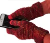 Inverno Tricô Touch Screen Luva Capacitiva Mulheres Luvas de Lã Quente Antiskid Telefone Telefings Glove Christmas Presentes 9 Cores