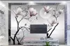 Gros-3D photo papier peint personnalisé 3d peintures murales papier peint New Chinese Magnolia Flower Bird Mur peinture décorative papier peint pour les murs