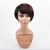 Parrucca corta per capelli umani con frangia Parrucche piene dritte brasiliane per donne nere331b