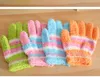 Coral Fleece Warm Handschoenen Kinderen Winter Warme Vinger Handschoenen Baby Vijf Vingers Warme Handschoenen Wittingen Kleurrijke Streep Wanten voor 2-5 jaar Kinderen