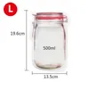 Groothandel Mason Jar-vormige Voedselcontainer Plastic Zak Clear Mason Fles Modellering Zippers Opslag Snacks Plastic doos