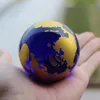 Crystal Arts and Crafts Marble Earth Globe World Map Feng Shui Silver Bracket Spherical Glass Container Table Decoration Nautical 321f