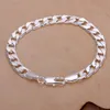 Fine 925 Sterling Silver Bracelet,2018 New Style 925 Silver Link Italy chain charm bracelet For Women Men Fashion Jewelry Hot sell SH246