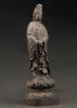 La grande scultura in legno di ebano manuale decorativa cinese della statua di kuan Yin
