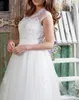 2018 Billiga A Line Bröllopsklänningar V Neck Cap Sleeves Illusion Lace Applique Pärlor Zipper Tillbaka Plus Storlek Ankel Längd Formella Bröllopklänningar
