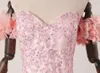 Romântico Flores Blush Quinceanera Vestidos de Baile vestido de Baile Fora do ombro Tule Applique Lantejoulas Novo Estilo Barato Vestidos Formais Doce 16