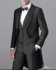 Mode charcoal tailcoat män bröllop tuxedos utmärkt brudgum tuxedos groomsmen män middag prom ceremonial klänning (jacka + byxor + slips + väst) 60