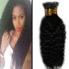 Jag T IP Hårförlängningar 100G Afro Kinky Curly Hair Extensions 100s Pre Bonded Keratin Stick Tips Mänskligt Hår