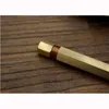 BallPoint Pennor 1 st Ankomst Handgjorda Pressning Brass Pen Solid Sex Rowed Metal Tactical Self Defense1