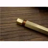 Ballpoint Pens 1 Pcs Arrival Handmade Pressing Brass Pen Solid Six Rowed Metal Tactical Self Defense16990346