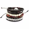 Novos acessórios de moda âncora grânulo pulseiras de couro pulseiras 34 pçs 1 conjunto multicamadas trançado pulseira men5975405