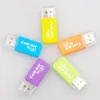 Kleurrijke Micro SD-kaartlezer USB 2.0 T-Flash-geheugenkaartlezer, / TF-kaartlezer Gratis verzending 1000pcs / lot