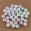 1000 pcs/lots croix creuse sculpté acrylique perles d'espacement rondes perle religieuse perles en vrac 10mm/ 8mm/6mm bijoux bricolage E-4
