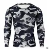 New Camouflage Military T-shirt Bodybuilding Tights Fitness Mens Dry Quick Camo Long Sleeve T Shirts Crossfit Compression Shirt