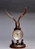 Verzamel bronzen koperen eagle sculptuur mechanische klok tafel horloge standbeeld