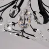 American Country Style LED żyrandol światła oprawy żelaza Kryształowa lampa sufitowa 8 głowica Czarne oświetlenie wewnętrzne