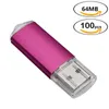 Pink Bulk 100 Stück rechteckige USB-2.0-Flash-Laufwerke, 64 MB Flash-Stick, Hochgeschwindigkeits-64-MB-Thumb-Memory-Stick-Speicher für Computer, Laptop, Tablet