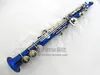 Japanska Suzuki musikinstrument b (b) Sopran Saxofon Mässing Kyla Blå Färgyta Sax Med Väska, Munstycke, Tillbehör