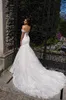 Underbara sjöjungfru lussano klänningar från axel spets applikation rygglösa brudklänningar arabiska bröllopsklänning vestidos de noiva