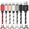 Typ C USB-C-kablar 1M 2M 3M Micro USB Charger Cable Fast Charging Sync Data Line Cord för OnePlus Xiaomi Mi10 Samsung S8 Huawei Android-telefon