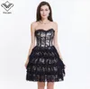 Wechery Women Corset Dresses Steampunk Vintage Corset Lace Up Sexig Off Shoulder Korset Corsage Gothic Corcepet Bröllopsfest