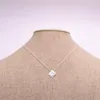 Trendy style square pendant necklace Classic Brushed Surface Design Geometric figure necklaces Gold Silver Rose Three Color Option2568683