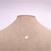 Trendy stijl vierkante hanger ketting Klassiek geborsteld oppervlak ontwerp Geometrische figuur kettingen Goud Zilver Rose Drie kleuren Option2568683