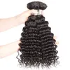 Malaysiska jungfruliga mänskliga hår 3 buntar Deep Wave Curly Three Pieces/Lot 8-28Inch Human Hair Extensions Wefts