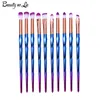 10st 3D Rainbow Professional Makeup Brushes Set Beauty Cosmetic Eyeshadow Lip Powder Face Pincel Tools Brush Kits