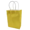 50pcs/Pack Kraft Paper Gift Bag 21x15x8cm Solid Color Boutique Store Festival Gift Wrap Bags with Handle