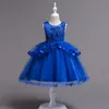 2018 Childrens cor-de-rosa flores noite princesa vestidos crianças festa roupas bebê meninas elegante roupas criança vestido vestido de bola para 110-160cm