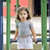 Baby Kleidung Kleinkind Kinder Mädchen T-Shirt Tops Kurzarm Baumwolle Quaste Shirt Kinder Mädchen Weiche Weste Sommer Kleidung Ein Stück für 1-4T