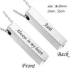Custom-made a variety of names personality square cylinder ashes urn cremation funeral pendant necklace fashion jewelry valentines