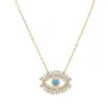 Evil Eye Colliers Or Bleu Yeux Bijoux Simple Femmes Filles drop shipping couleur or délicat cz cristal collier fille dame cadeau