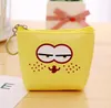 Fshion baby coin purses Pu kids key pouch korean style funny expression change purse cute children silicone wallet