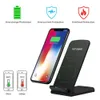 2 Coils Snelle draadloze oplader Qi Wireless Charging Stand Pad voor Samsung Note 8 S8 S7 Alle Qi-ingeschakelde smartphones