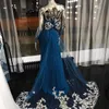 Vestido de baile de celebridades saudita de Dubai, simples, sem alça de arco renda de renda de renda de sereia vestidos de baile de festas sexy sem costas