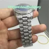 Whole high quality luxury men's watches silver stainless steel diamond watches blue face double calendar timekeeping wate244r